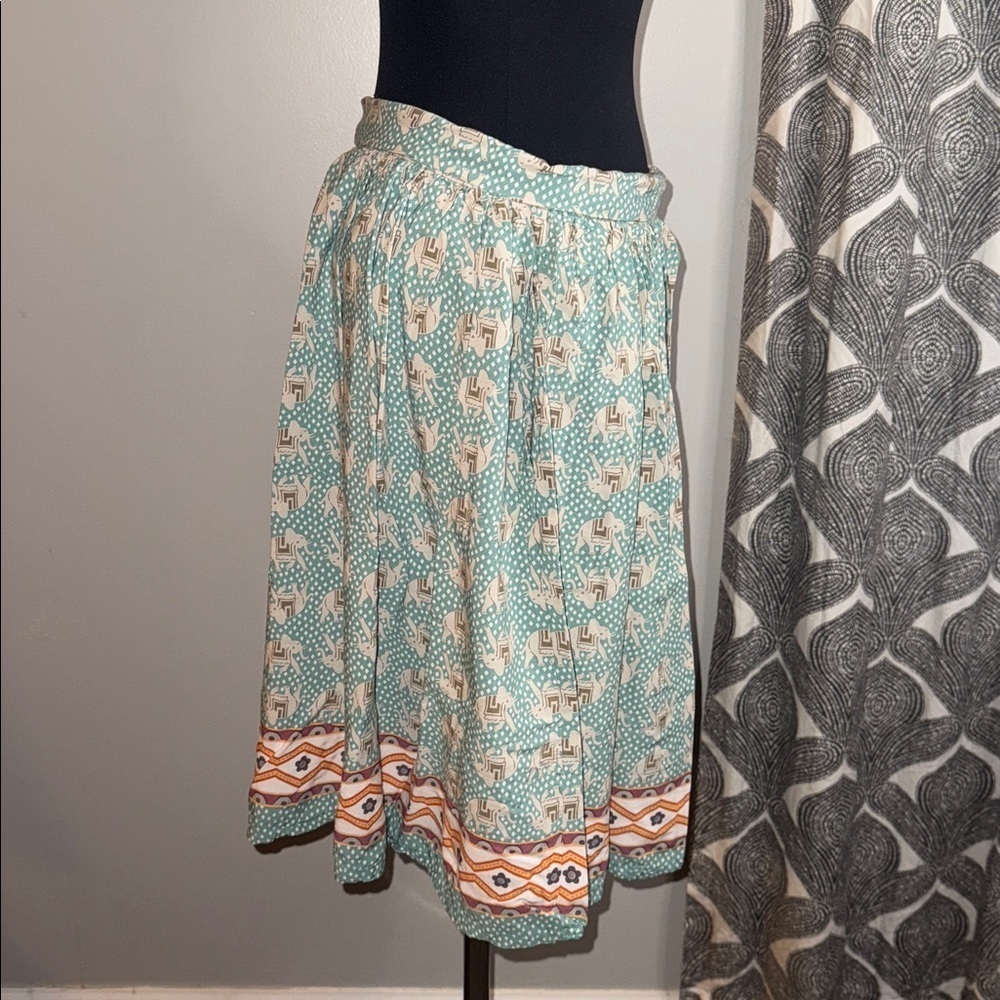 Anthropologie Comme Toi Elephant Print Skirt SZ Large - Picture 4 of 6